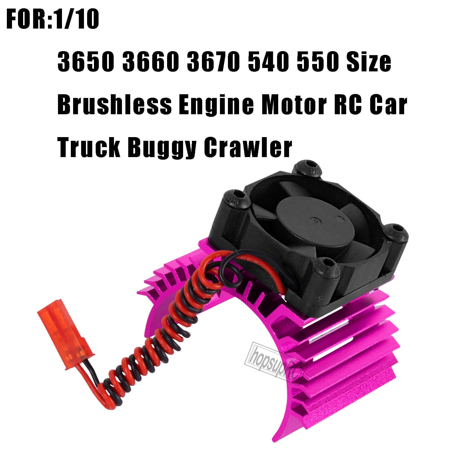 RC Aluminum 36mm Heat Sink Heatsink with 4.8-8.4V Cooling Fan Upgrades Part for 1/10 3650 3660 3670 540 550 Size Brushless Engine Motor RC Car Truck Buggy Crawler,Pink?1 Pair?