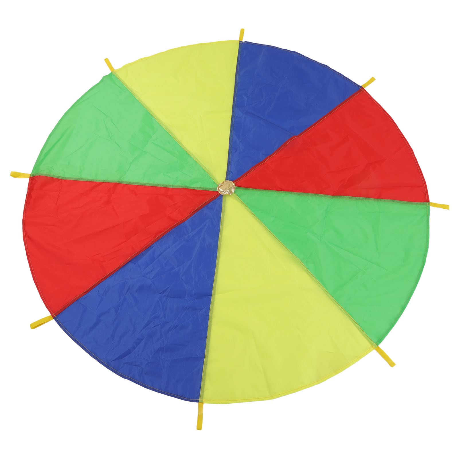 Vokers Kids Play Parachute, Washable Rainbow Parachute Toy Tent Game with 8 Handles, 190cm Diameter Sturdy Outdoor Play Parachute Game for Parties, Outdoor Games