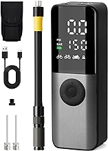 Electric Bike Pump, 150Psi Portable Bicycle Tire with Digital Pressure Gauge for E-Bike, Motorcycle with Presta, Schrader,...