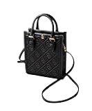 158515 T Monogram Leather MINI N/S TOTE Women's Shoulder Bag, Black