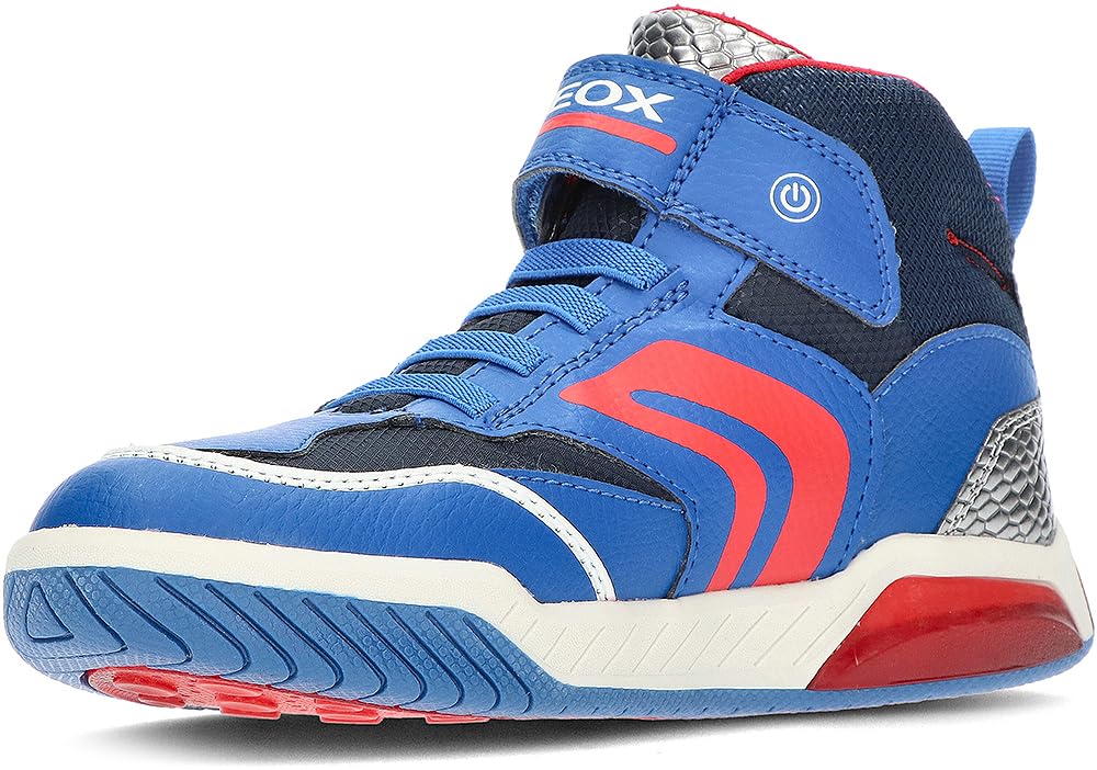 Geox J INEK BOY A Scarpe da Ginnastica, Bambino, Blu, 28 EU