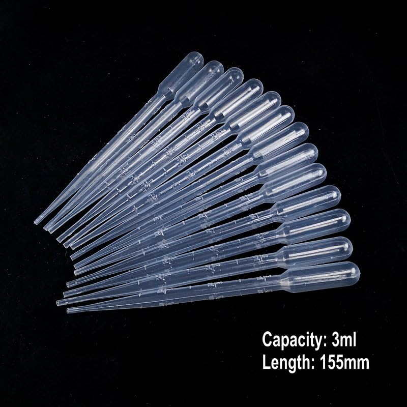 100 Piezas a 1000 Piezas Lab Clear 0,2 ml/0,5 ml/1 ml/2 ml/3 ml/5 ml/10 ml pipeta Pasteur de plástico a Escala gotero de pipeta de Aceite Esencial (Size : 10ml 100pcs)