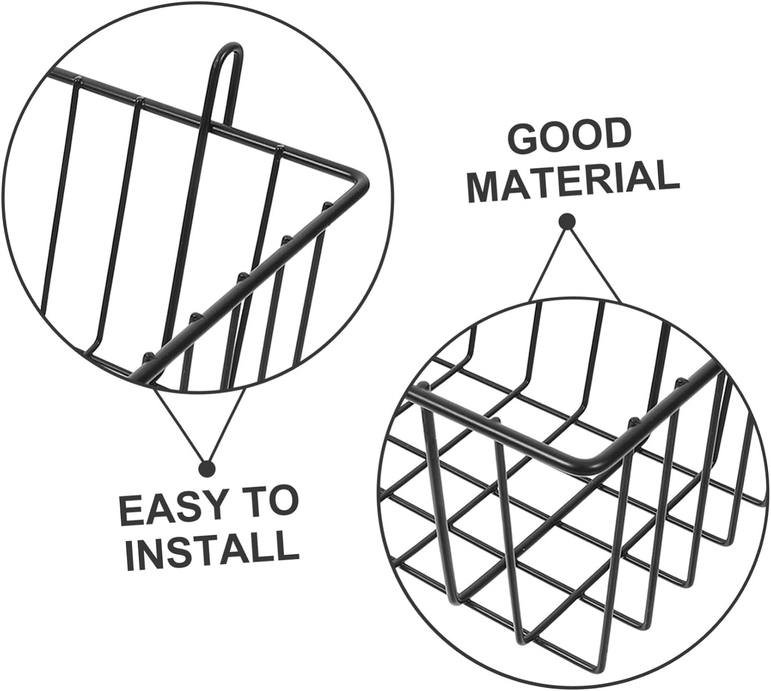 GANAZONO 2pcs Wire Hanging Baskets Versatile Wall Storage for Home Organization Grid Baskets for Pegboards Cabinets and Rv Shelves Clean Modern Design