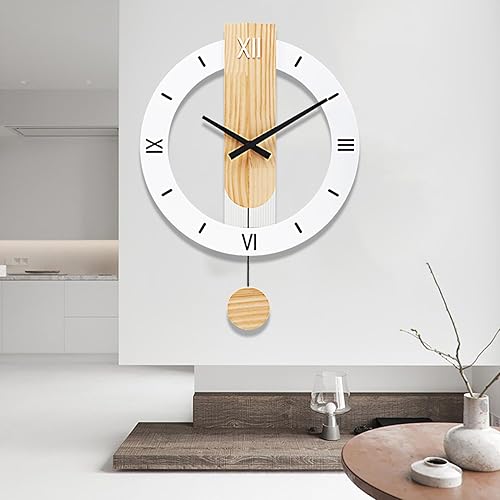 Miniatura 7 de Dankeit Reloj de pared decorativo, reloj de pared de cuarzo de calidad silenciosa, funciona con pilas, reloj de pared grande para sala de estar,