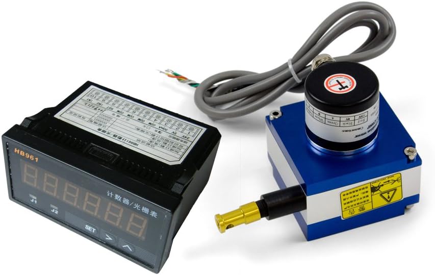 CALT 1 Meter 1000mm Stroke Linear String Pot Encoder Sensor 6 Digit Digital Meter Counter Display pushpull ABZ 3 Signals 5-26V DC