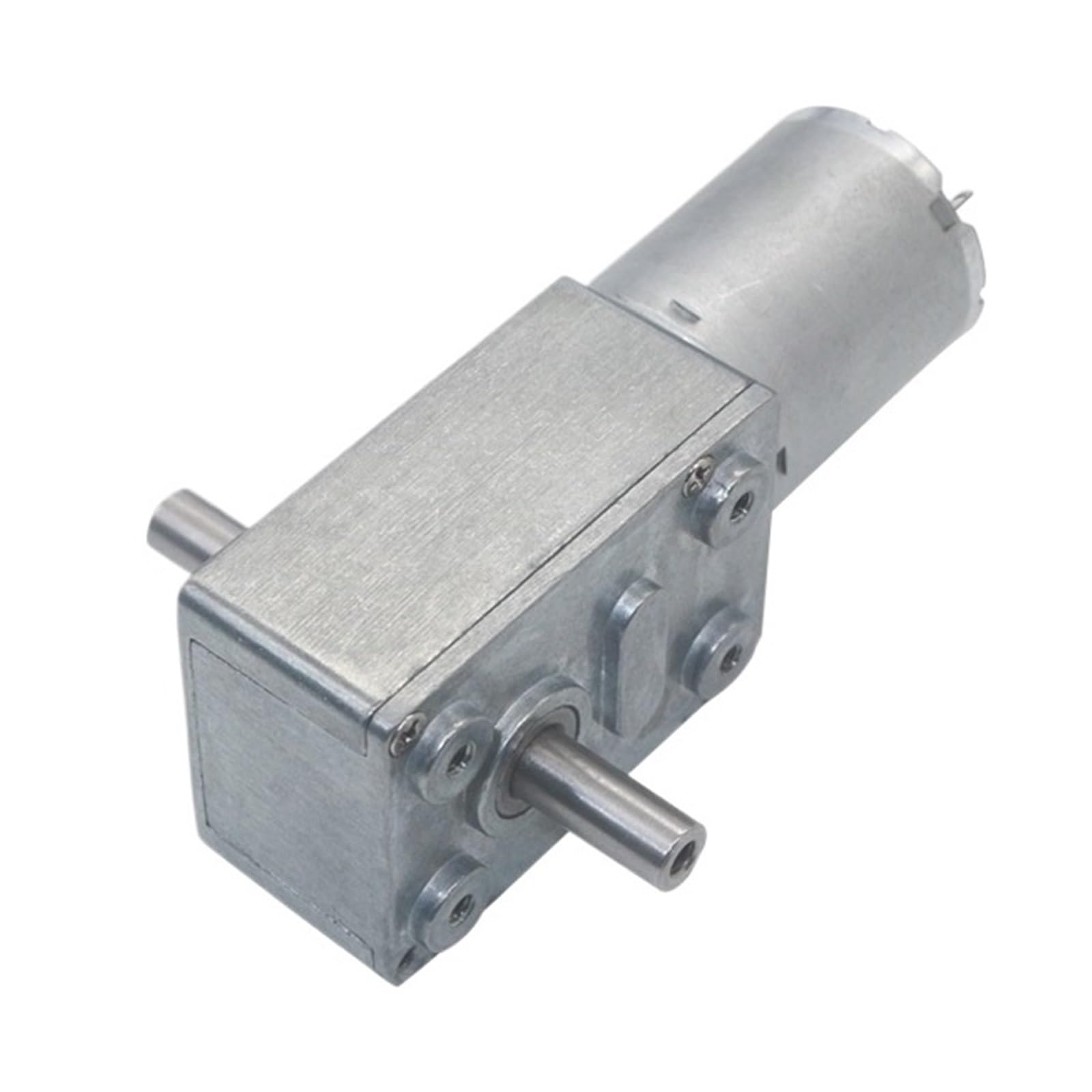 1 x 12–24 V 6 mm Dual-Ausgangswellen niedrige Drehzahl 6 U/min, selbstsichernd, großes Drehmoment, DC Schneckengetriebemotor JGY370-D Doppelachsen-Schneckengetriebemotoren (mit Halterung, 30 U/min, DC