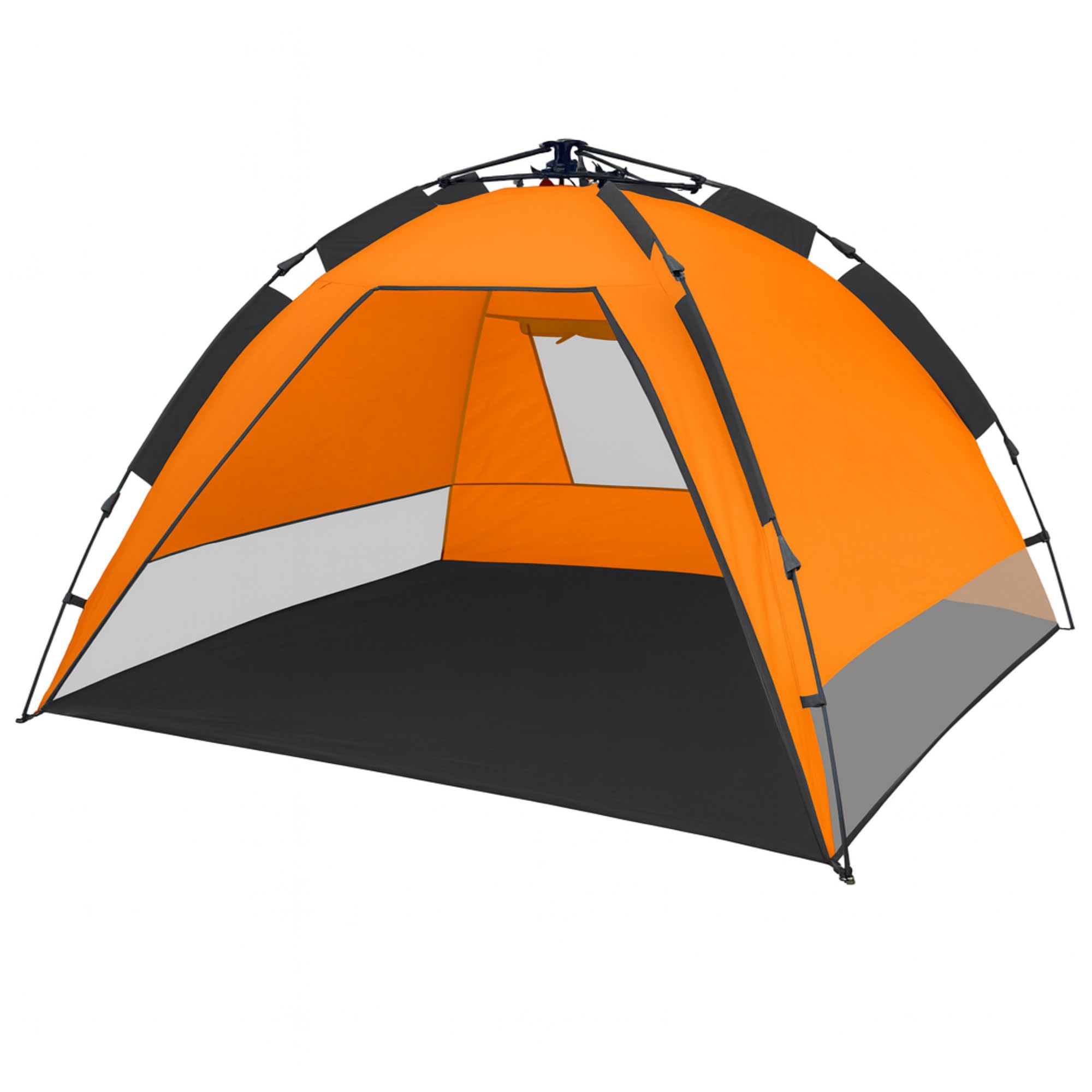CampFeuer Strandmuschel | Orange/Grau, UV50+ | inkl. Tragetasche | Automatik Strandzelt, Wurfzelt Strand, Sonnenschutz Campingzelt | Instant Pop Up Zelt Strand, Quick Up Sonnenzelt, Windschutz