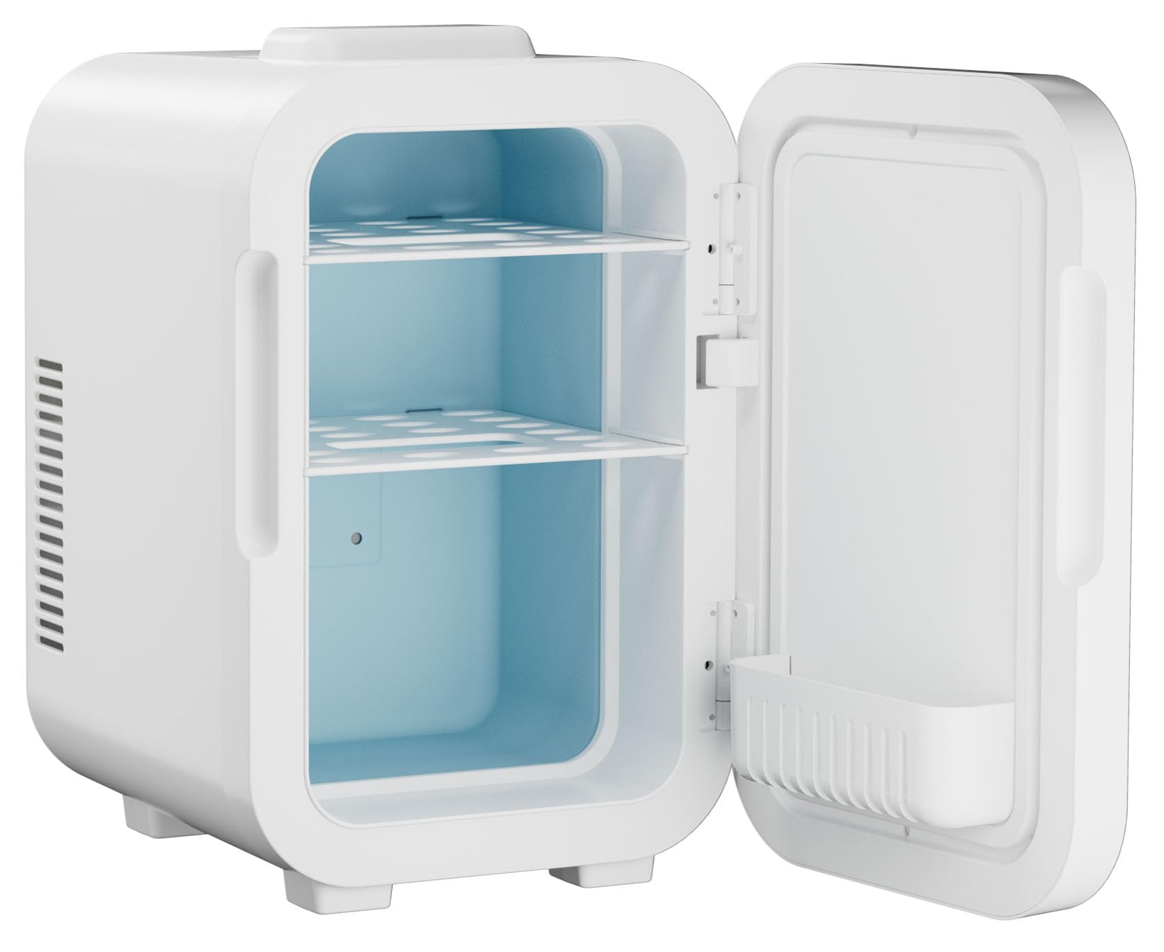 ELLE Mini lodówka na kosmetyki 8 l z lustrem LED, ciepła i zimna lodówka kosmetyczna, do pielęgnacji twarzy, kosmetyków, serum, masek i napojów, wbudowane oświetlenie LED, biała