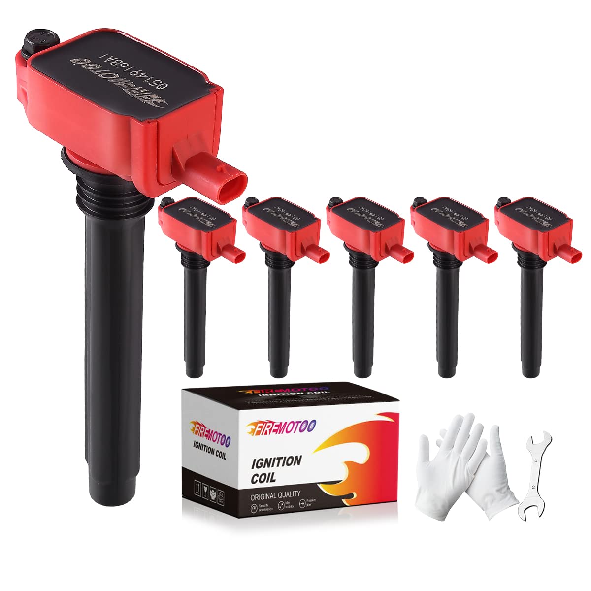 FIREMOTOO Pack of 6 Ignition Coil Pack Compatible with 2011-2016 Chrysler Jeep Dodge 200 300 Town & Country Grand Cherokee Wrangler Charger Journey