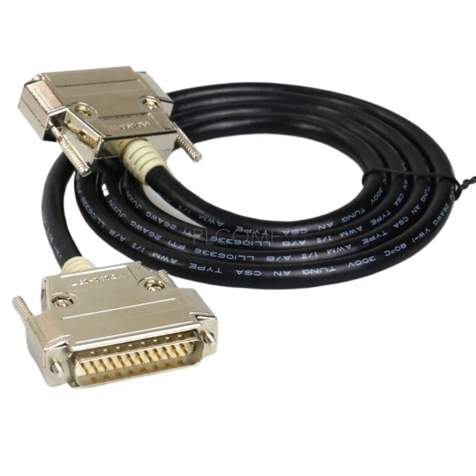 JDOUNFMO DB25 25-pin Extension Cable, Male to Female, Plastic or Metal Case, 24/26/28AWG(Shield Plastic Case,10M_24 AWG)