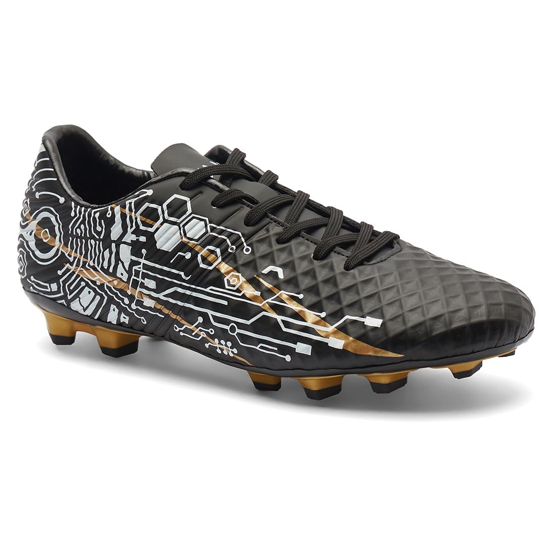 AVANT Mens HustleX Football Shoes - Cushioned Insoles, Anti Skid Shoes with Rubber Studds, Outdoor Lightweight Football Boots Ideal for Hard, Ground Surfaces - 9 UK (AVMSH103CL01UK9) Black (B0CR1MS3W5) Amazon Price History, Amazon Price Tracker