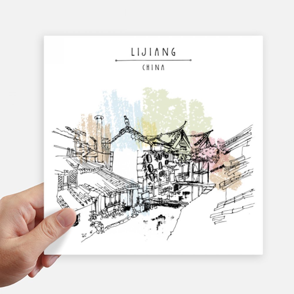 Stickers Li Jiang China de 20cm para renovar maletas viejas y decorar paredes lisas 4 unidades