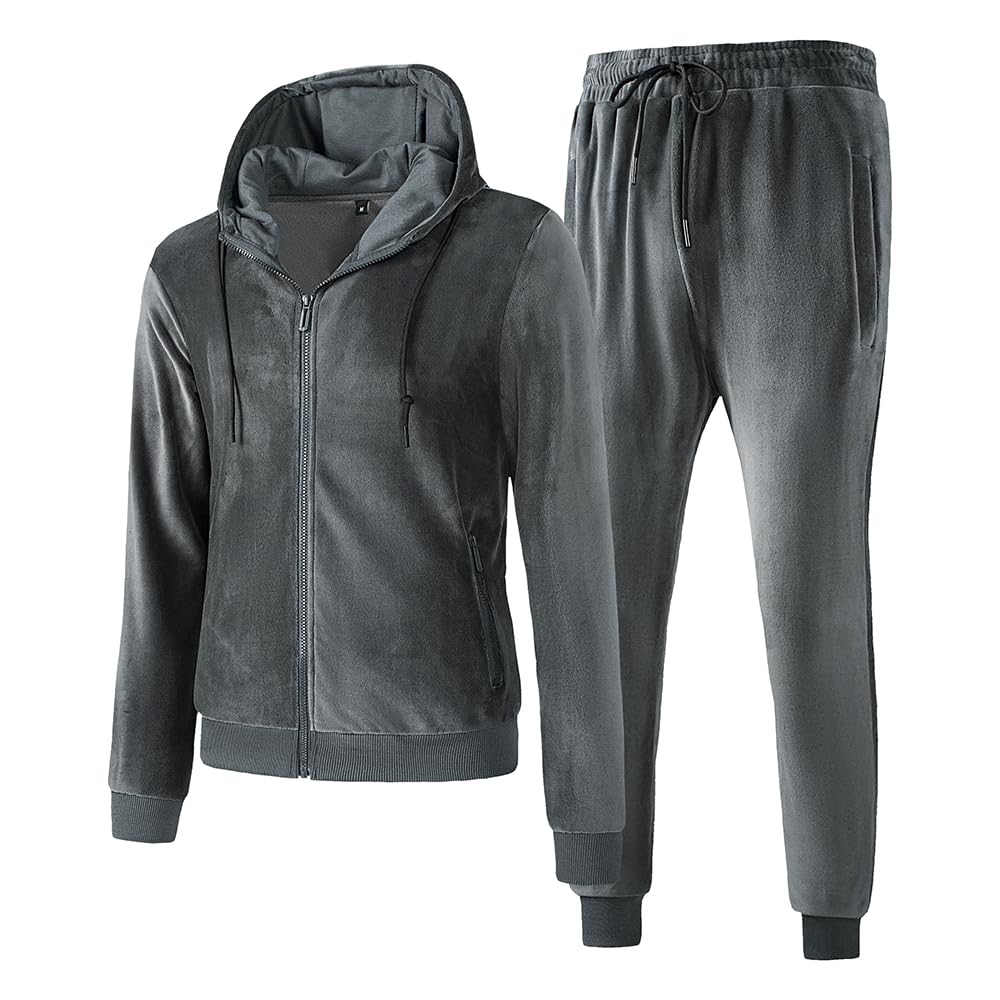 TONY BACKER Tuta Uomo In Pile Sportiva Con Chiusura Zip Completo Tuta In Casa