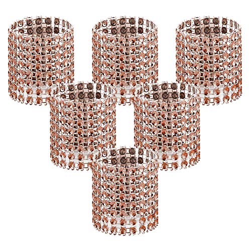 Image of Accmor 50pcs Napkin Rings, Champagne Napkin Rings Buckles for Table Decorations, Wedding, Dinner, Party, DIY Decoration