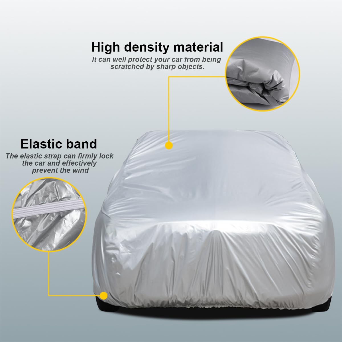 JNNJ Housse De Voiture Complète Universelle, Imperméable Et Respirante, Protection Contre Pluie, Poussière, Soleil Et UV, pour L'extérieur Et L'intérieur (3M)