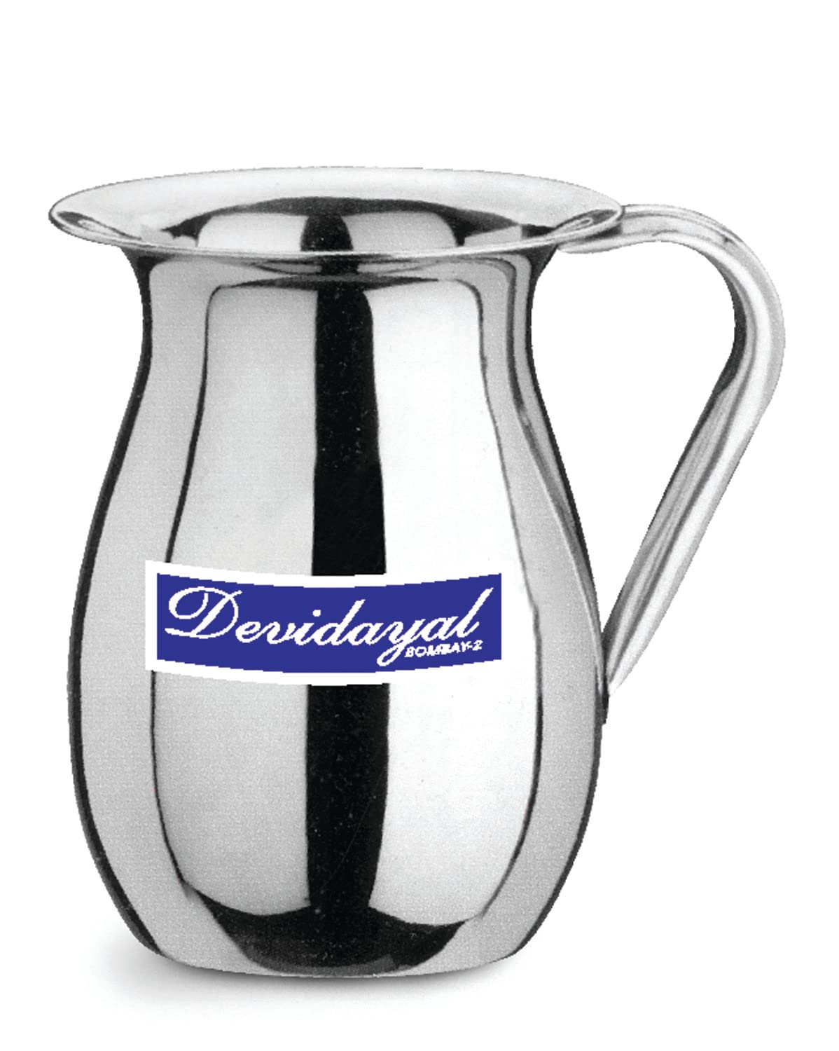 DEVIDAYAL Water Pitchers, Jug, Tea Kettle,Storage & Serving Water, Stainless Steel |Big Apple Design (Bambaiya), 2 Liters