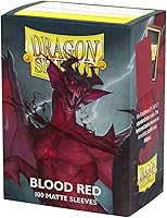 Dragon Shield Blood Red Matte Card Sleeves 100ct - Premium TCG Protection for Pokemon, MTG, Flesh & Blood, One Piece Standard Size