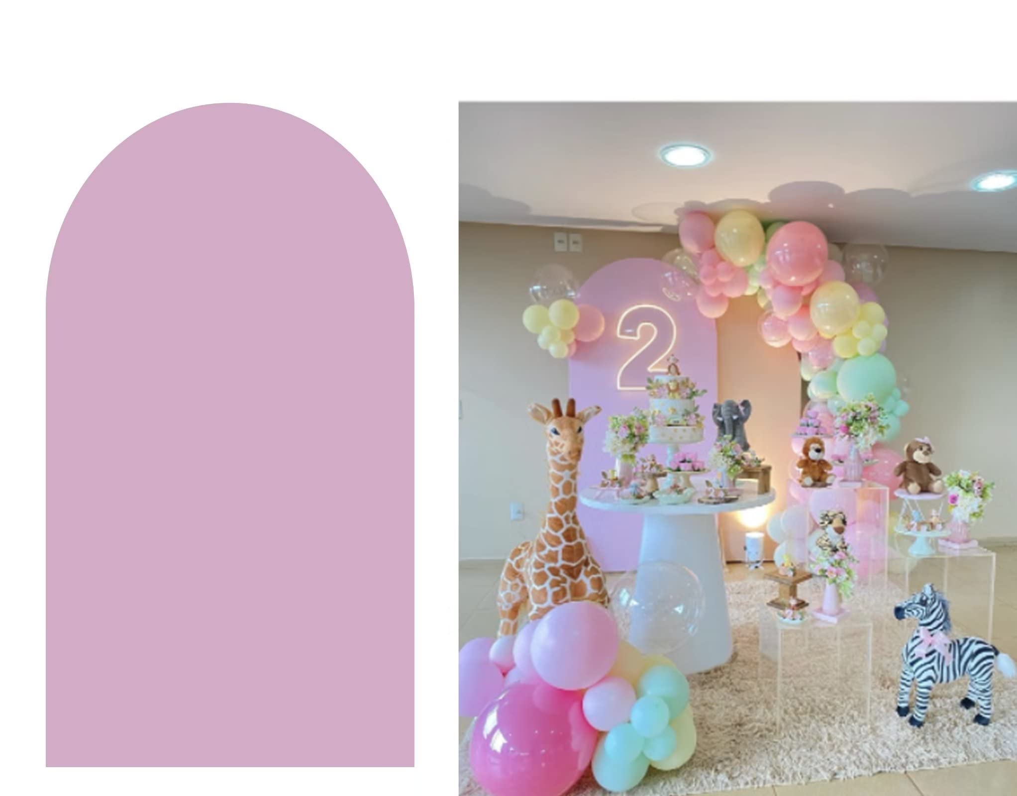 HUAYI Lavender Violet Arch Backdrop Cover for Birthday Party Wedding Baby Shower Decorations Chiara Backdrops Arched Wall Covers Frame Stands Display Banner NO-2015 2.5ft * 6ft