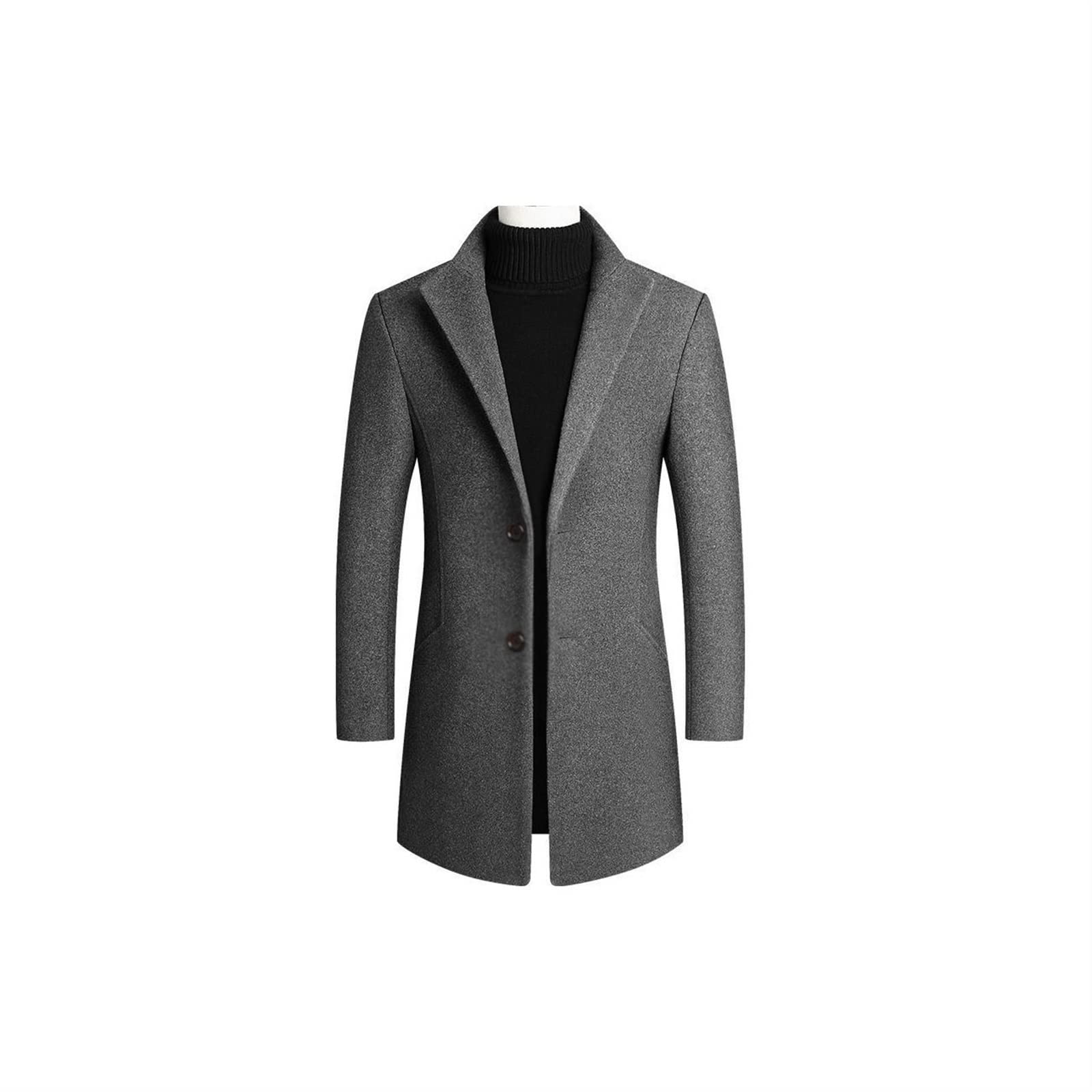 IVYILAJacket Wool Blends Men Cashmere Trench Coats Winter Overcoats Business Casual Trench Long Jackets Male Slim Blends Coats