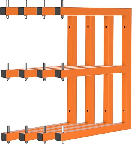 Riciakik Wall-Mounted Lumber Storage Rack 6-Tier Heavy Duty 1320LB Garage Organizer 4 Pack Orange Riciakik Wall-Mounted Lumber Storage Rack 6-Tier Heavy Duty 1320LB Garage Organizer 4 Pack Orange