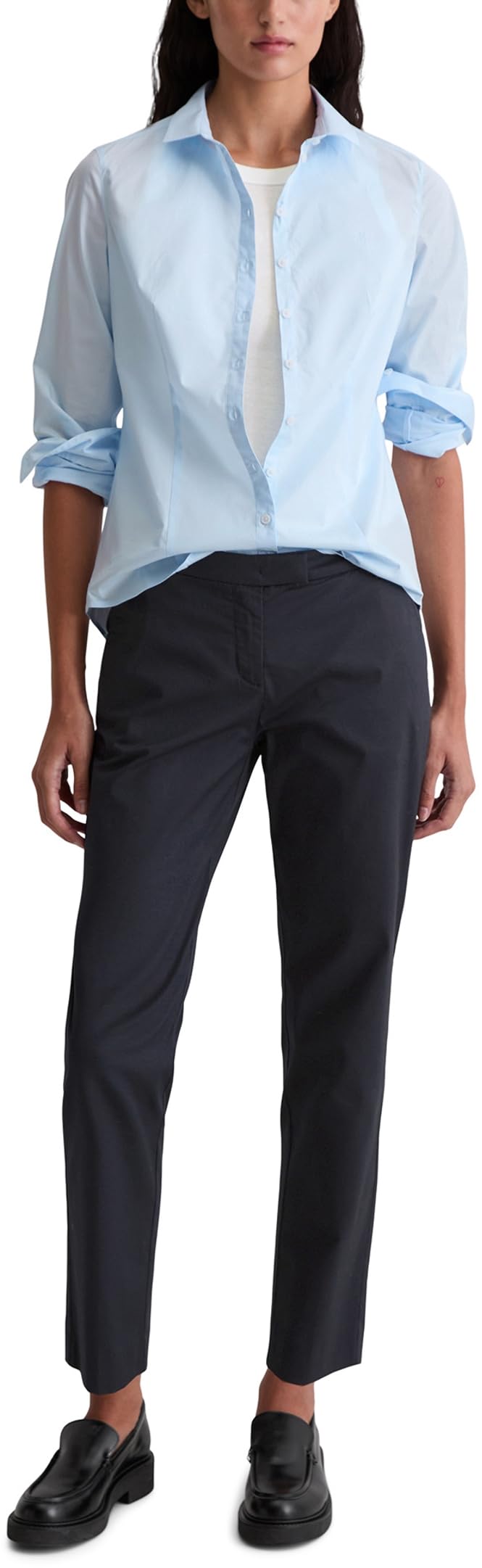 Marc OߴPolo Damen Hemdbluse mit Stretch-Anteil elegant