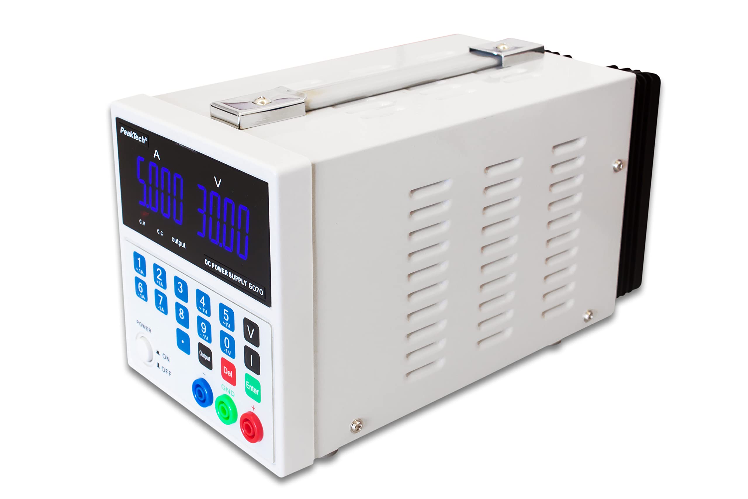 PeakTech 6070 - Alimentation de Laboratoire DC 0-30V / 0-5A, Alimentation Stabilisée à Découpage, Protection contre les Surcharges et les Courts-Circuits, Refroidissement Passif