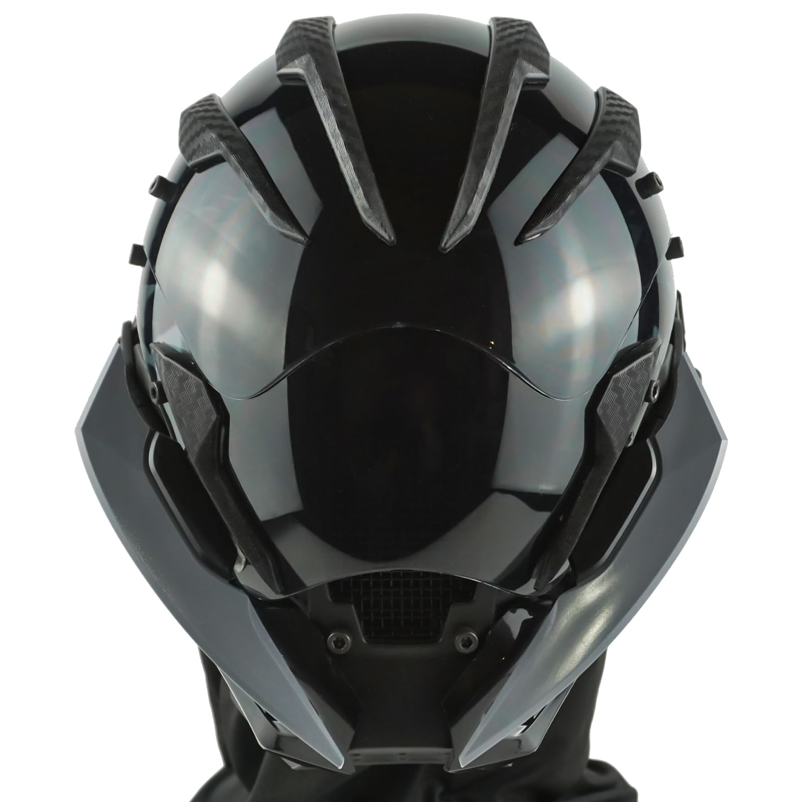 foymiPunk Gothic Mask Helmet for Adult, Mechanical Sci-fi Gear Cosplay Costume Accessory Samurai Futuristic Helmet