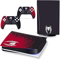 Vista 4 de Edición regular de discos PS5 NOWSKINS Spider Man PS5 Skin para Playstation 5, funda de vinilo 3M premium para PS5 Disc Edition y PS5 Controller
