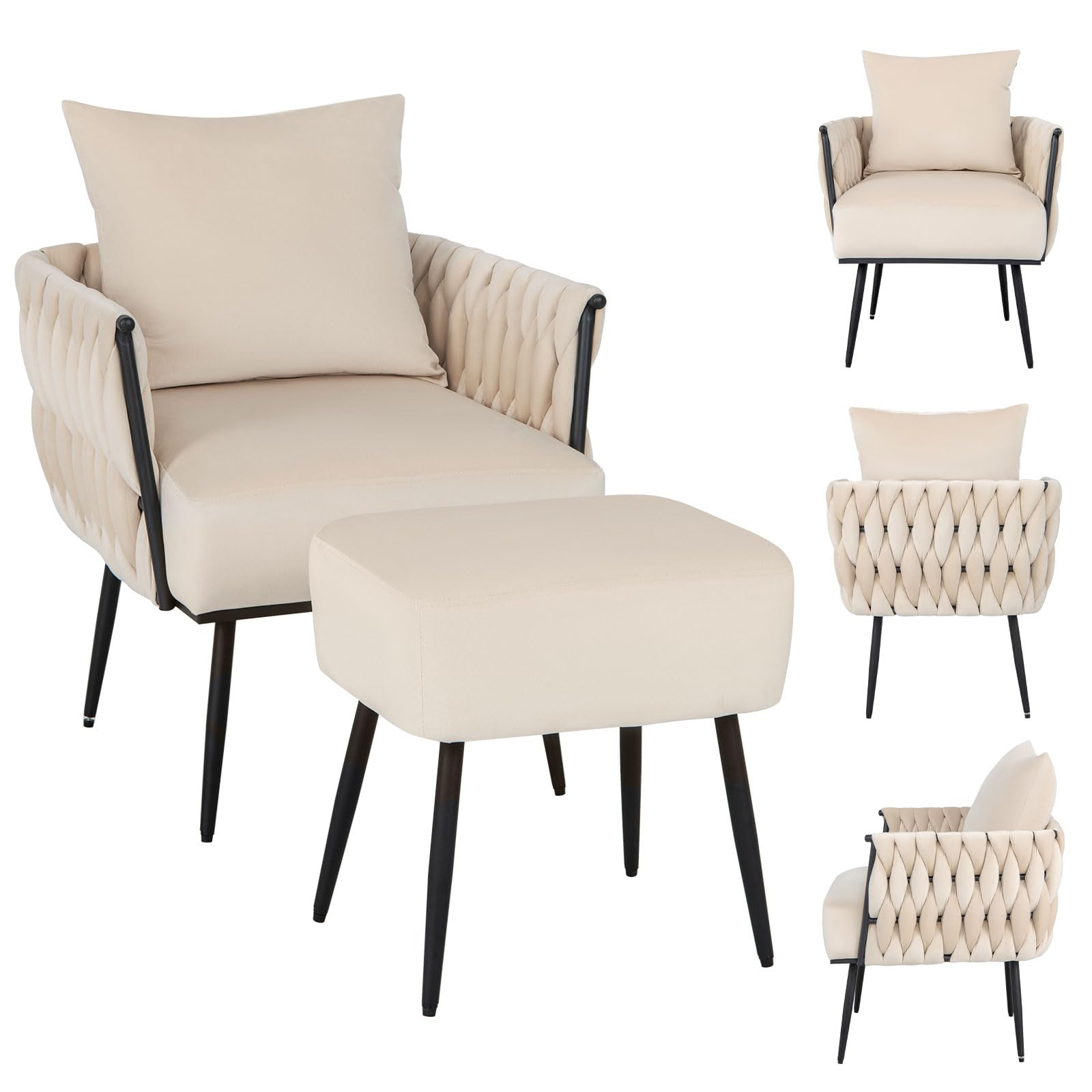 COSTWAY Fauteuil Convertible 1 Place, Canapé-lit 5 Positions Réglable COSTWAY Fauteuil Convertible 1 Place, Canapé-lit 5 Positions Réglable