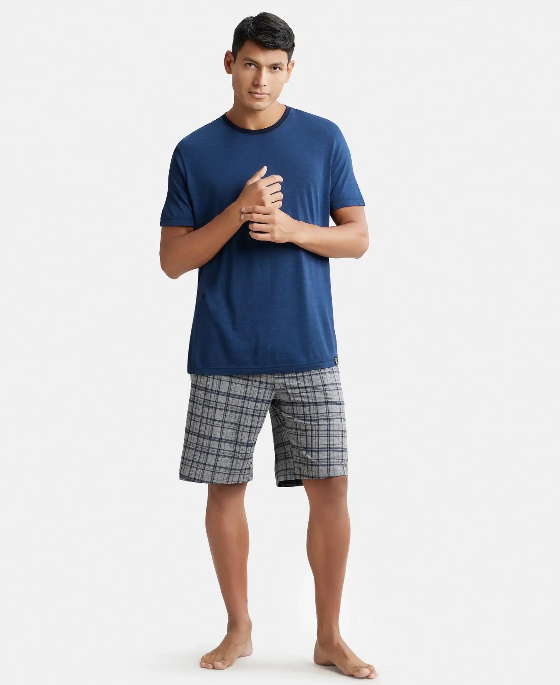 Jockey Men's Regular Fit Modal Shorts (IM02_Mid Grey Mel/Ash1_S)