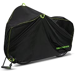 Bike Cover Waterproof Outdoor Storage for 1/2/3 Bikes, Bicycle Cover Rain Sun UV Dust Wind Proof with Storage Bag for Mountain Road Bike/Ebike (210D Black+Green, XL Size for 1 bike)