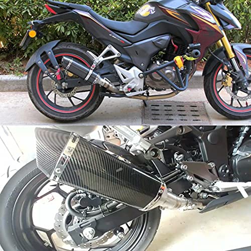 Image of Motorcycle Slip On Muffler,1.5-2 inch Carbon Fiber Unversal Slip on Silencers & Mufflers For Dirt Bike Street Bike Scooter ATV Racing Pipes