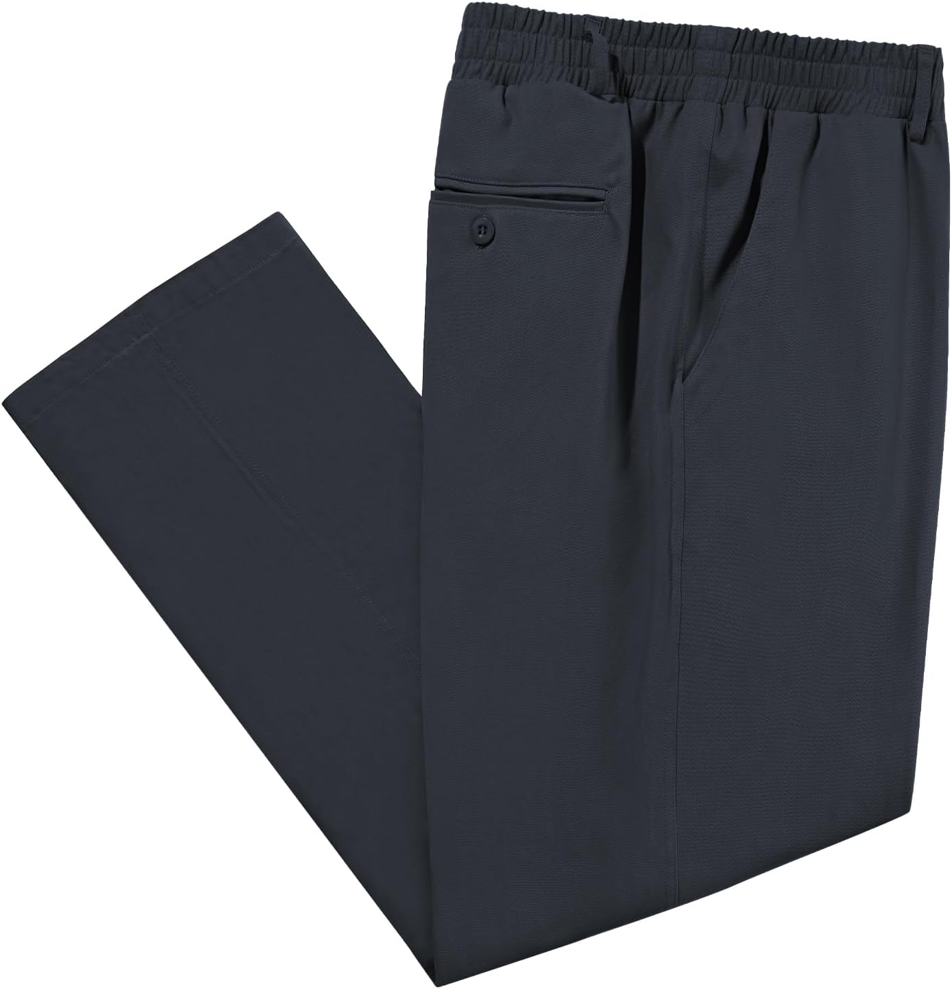 LETAOTAO Men's Big and Tall Cotton Relaxed Soft Fit Twill Pants Elasticized Comfort Waistband with Zipper Fly and Pockets