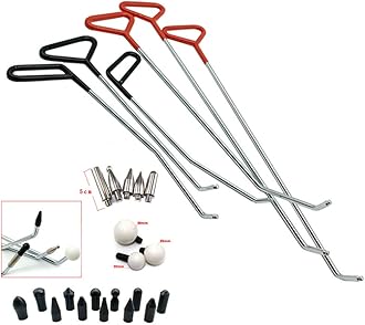 Paintless Dent Repair Tools 6 Pieces of Dent Removal Rods with Awl Head Paintless Dent Removal Kit Car Auto Body Dent Removal of Hail Dents and Door Ding (6pcs Rod 20 pcs Pen)