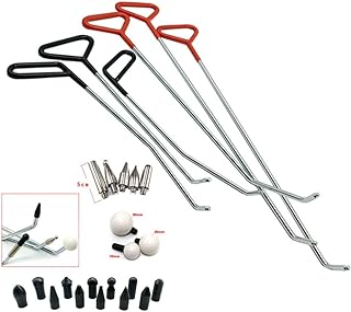 Houshan Paintless Dent Repair Tools 6 Pieces of Dent Removal Rods with Awl Head Paintless Dent Removal Kit Car Auto Body Dent Removal of Hail Dents and Door Ding (6pcs Rod 20 pcs Pen)