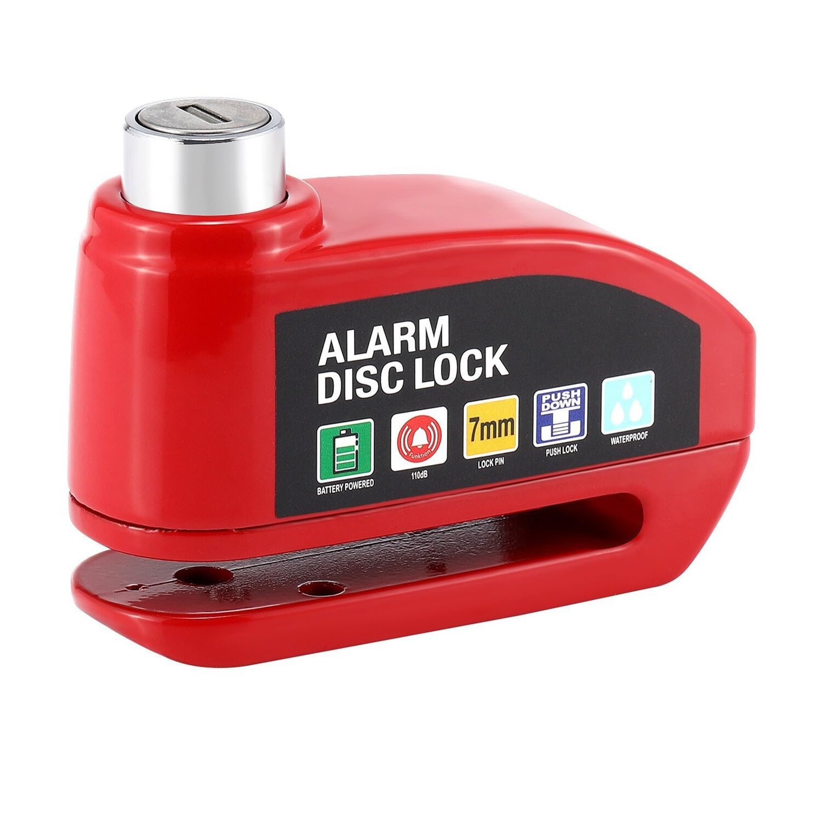 Bloccadisco Con Allarme Per Moto, Scooter, Bici E Scooter + 2 Chiavi