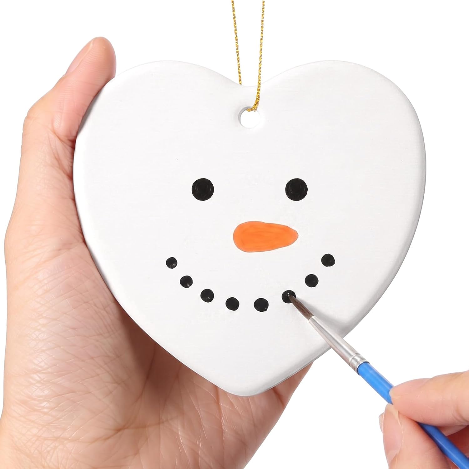 Yungyan 25 Pcs Ready to Paint Ceramic Christmas Ornaments DIY Star Bisque