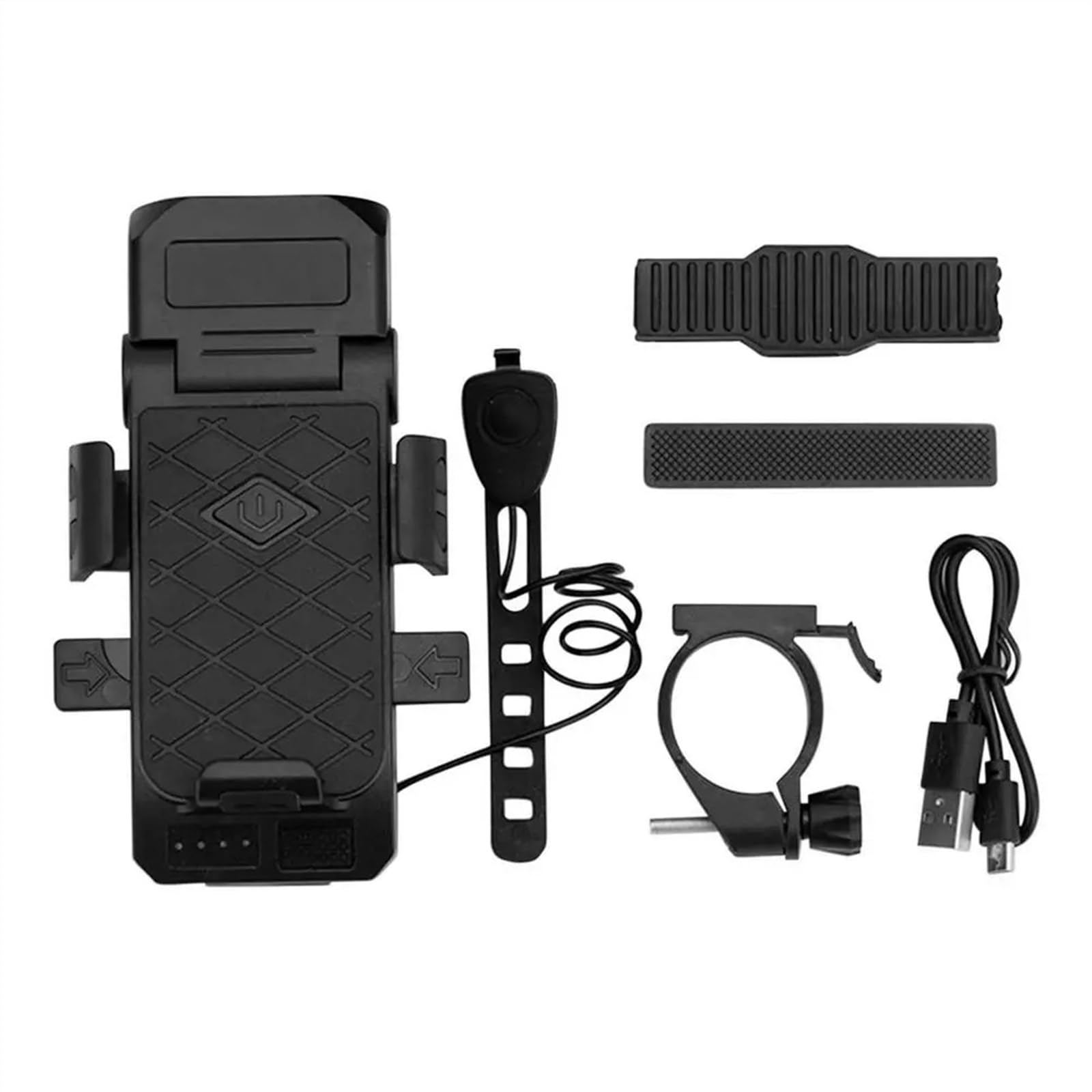 Juego de luces delanteras y traseras para bicicleta, juego de luces delanteras recargables para bicicleta, 4 en 1, banco de carga, bocina, soporte para teléfono, luz trasera, linterna para bicicleta