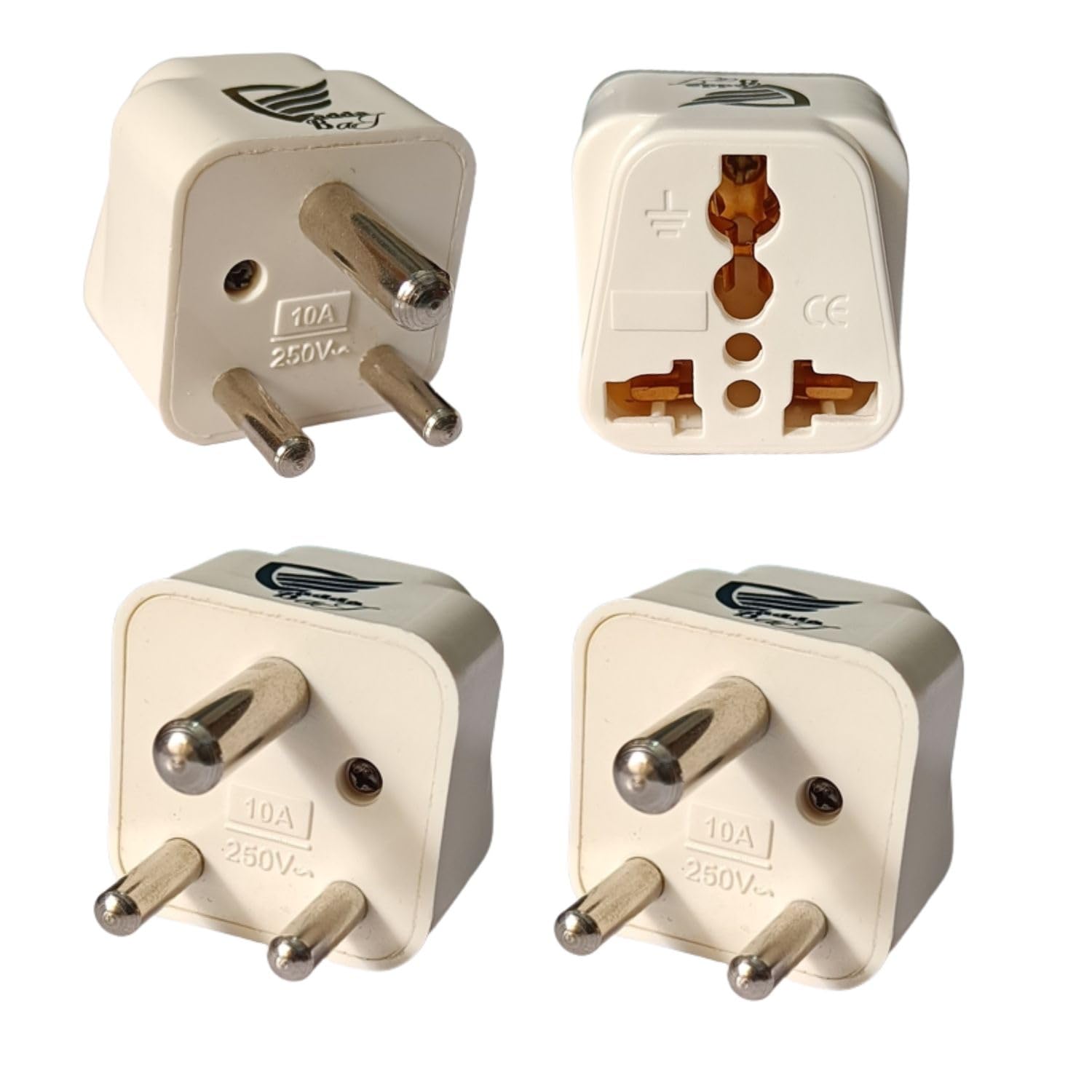 Vadda Bai US, UK to India Plug Converter Type D Travel Adapter for USA, England, Japan, Australia, Canada Plug to Indian Power Socket (Pack of 4) White-image-23