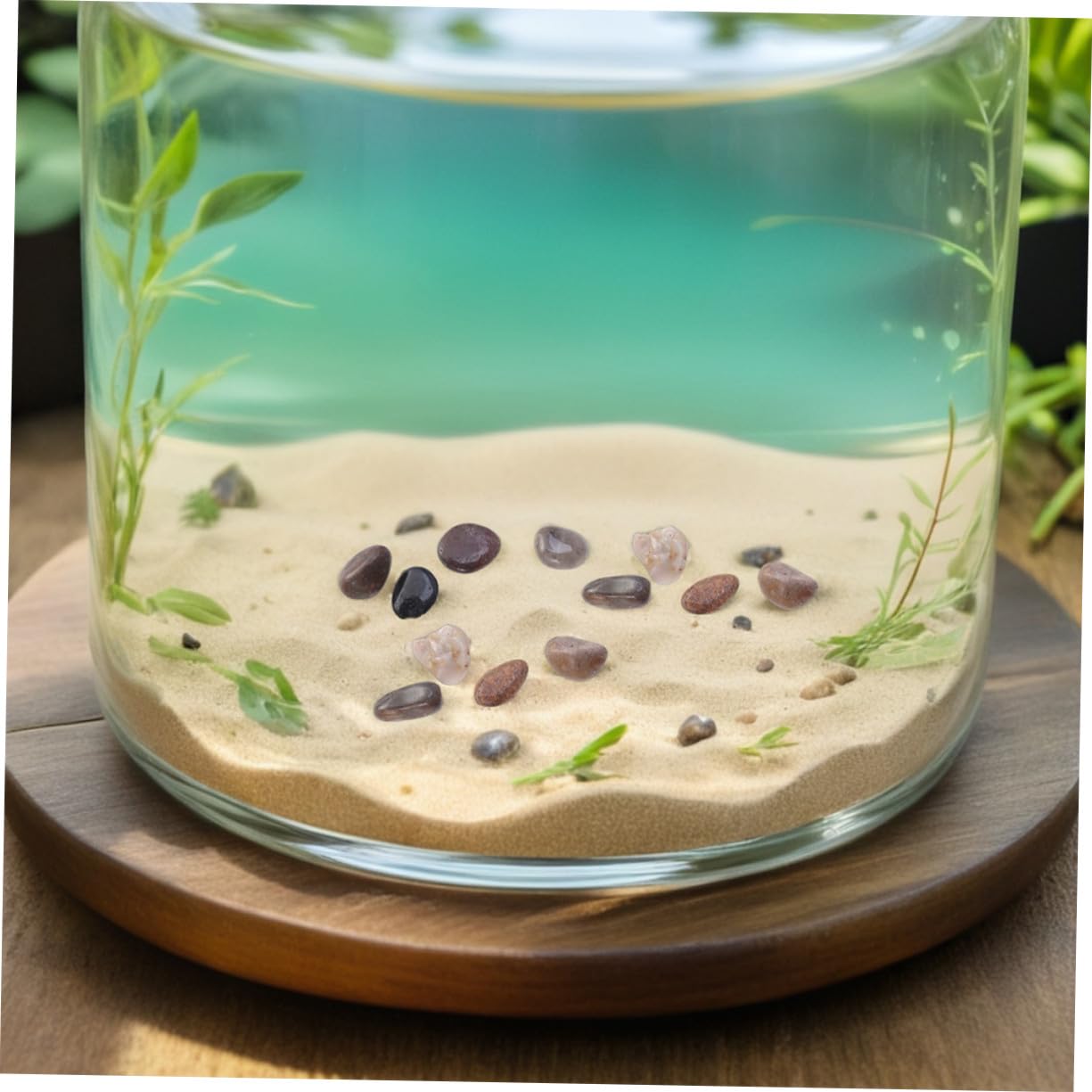 Toyvian Pierres Naturelles pour Aquarium et Jardin, Galets Décoratifs Résistants la Décoloration, Pierre Polie de 1000g pour Aménagement Paysager Extérieur et Substrat D'aquarium