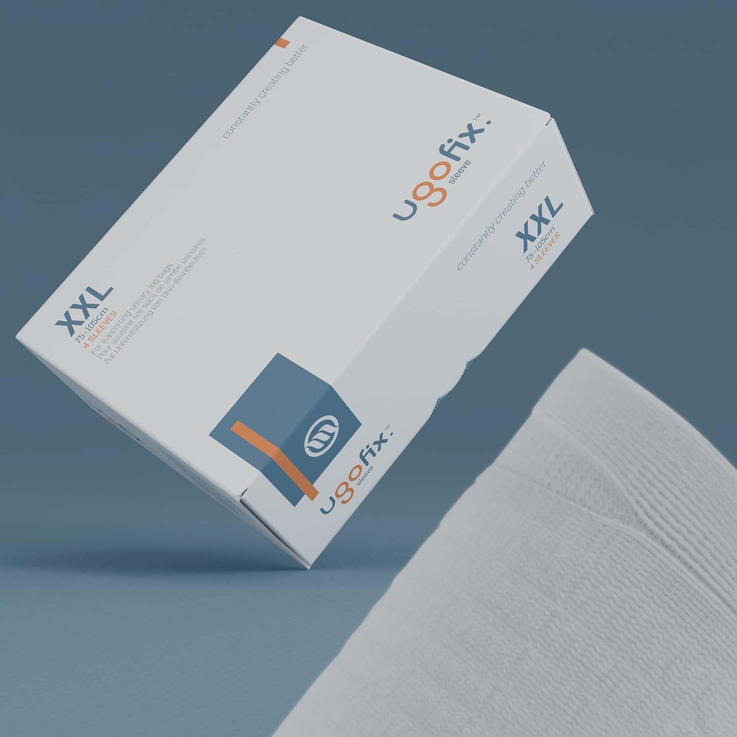 Ugo Fix Sleeve (x4) - Catheter Leg Bag Holder/Catheter Bag Cover, Strong and Durable Fibre Blends with External Seams, Washable and Reusable (Pack of 4) (2XL)