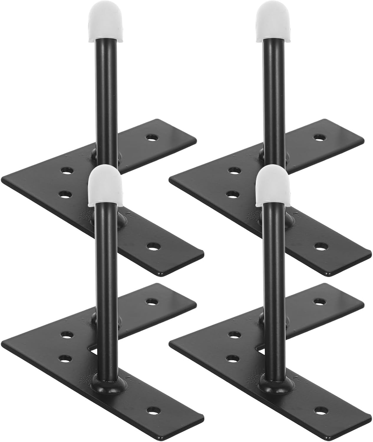 Cabilock 4pcs Hairpin Metal Furniture Legs 10cm Heavy-Duty Black Iron Table Feet with Anti-Slip Base for Bedside Tables Cabinets and Coffee
