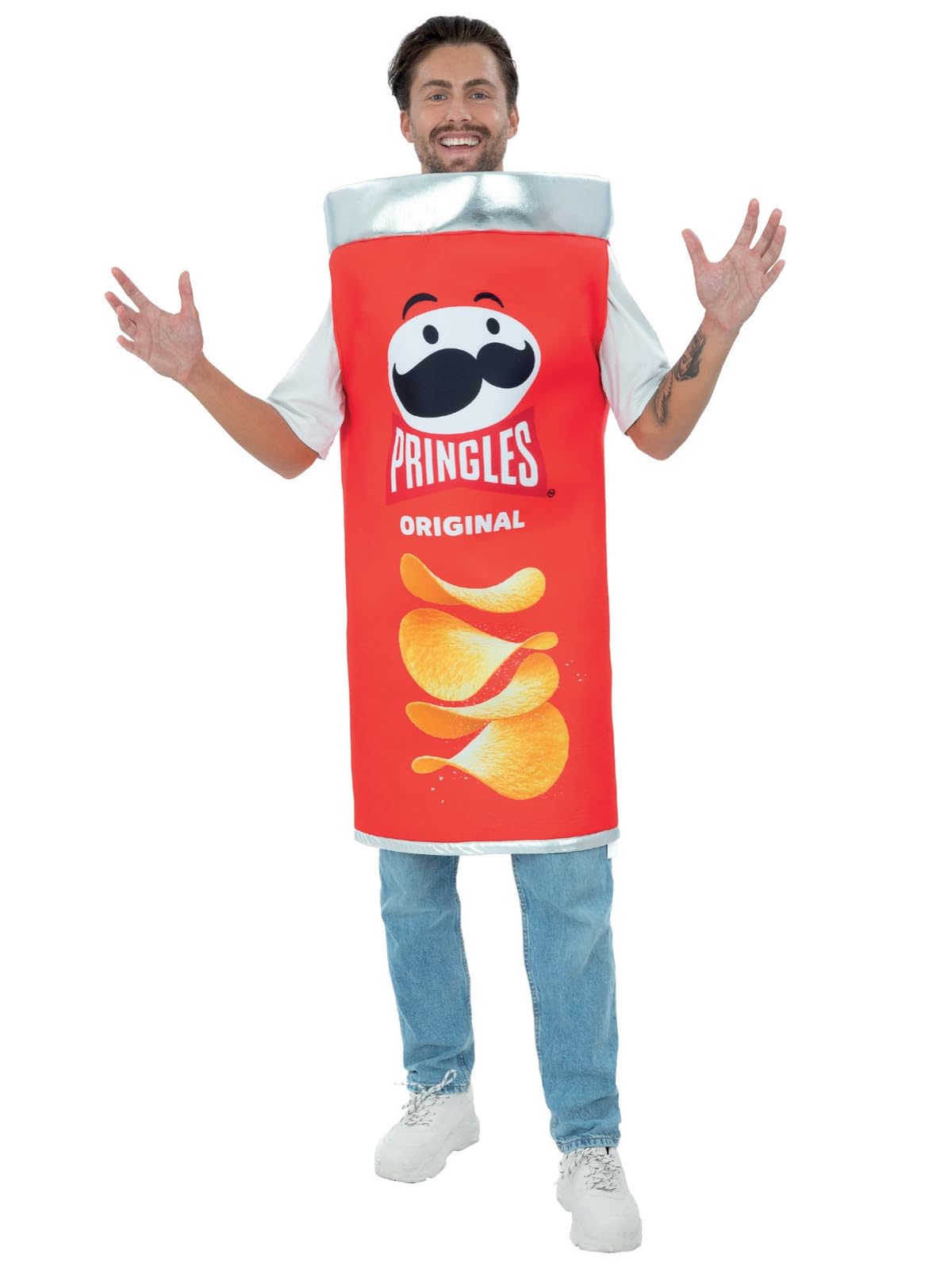 Smiffys Pringles® Original Can Costume Tabard, Officially Licensed Pringles Fancy Dress, Adult Dress Up Costumes