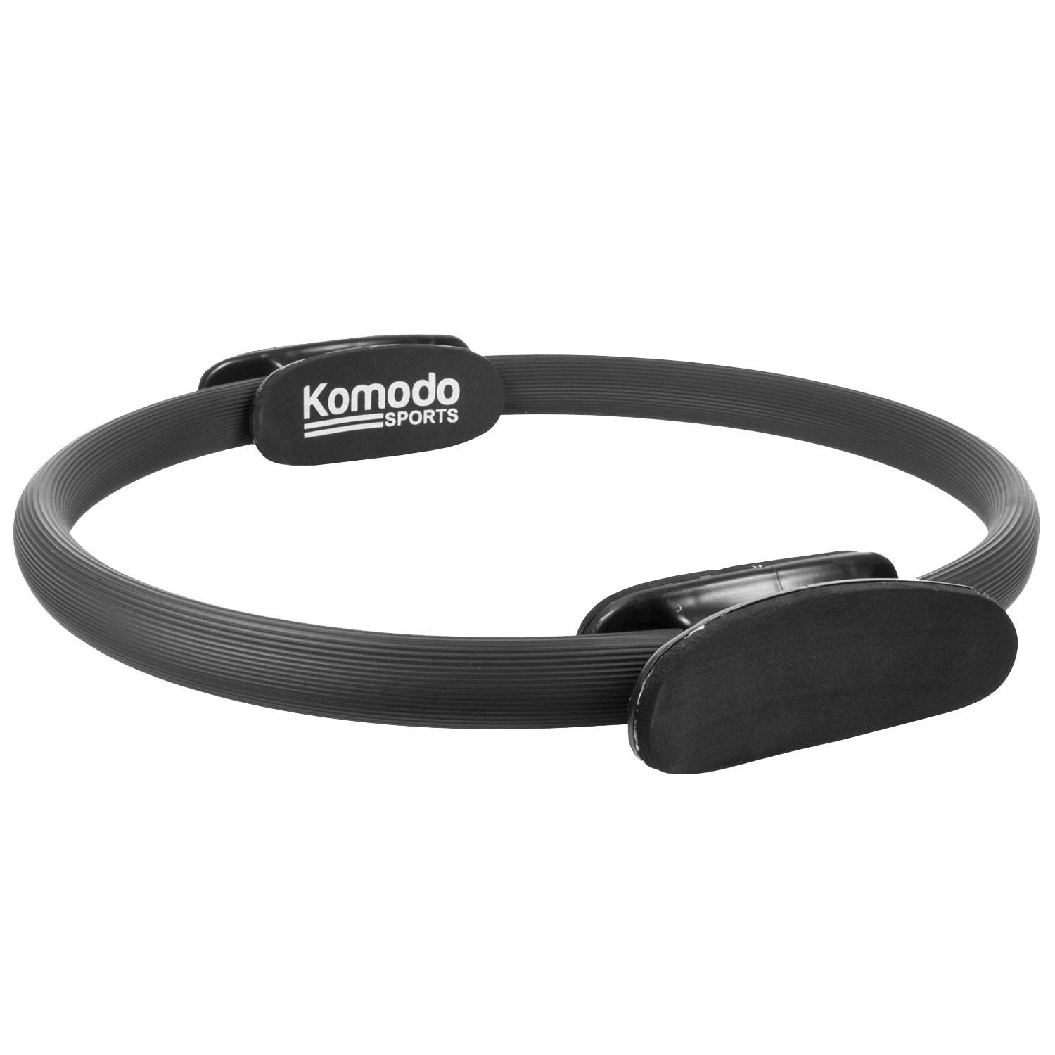 KOMODO Pilates Ring Yoga Fitness Double Handled Exercise Circle Gym Resistance Wheel (Black)
