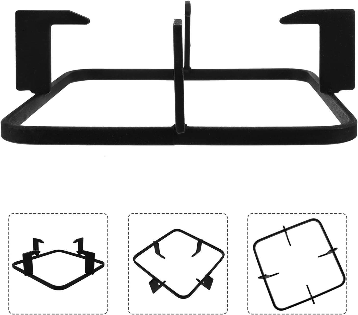 Uonlytech Gas Stove Burner Covers Cast Iron Wok Support Ring, 19. 8cm Square Gas Burner Rack Stove Trivets Cooktop Range Pan Holder Stand Stove Rack for Kitchen Camping Gas Cooker Wok Ring