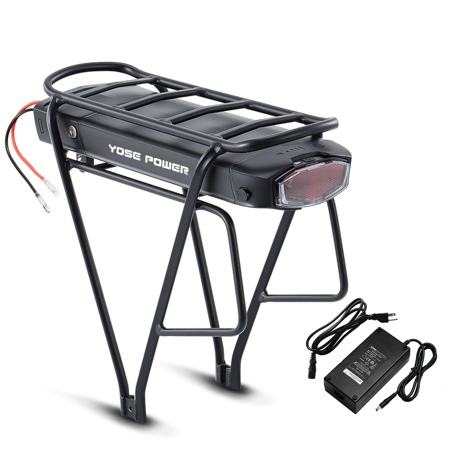 Amazon.com: YS YOSE POWER 36V 13Ah Rear Rack Ebike Battery with Black ...