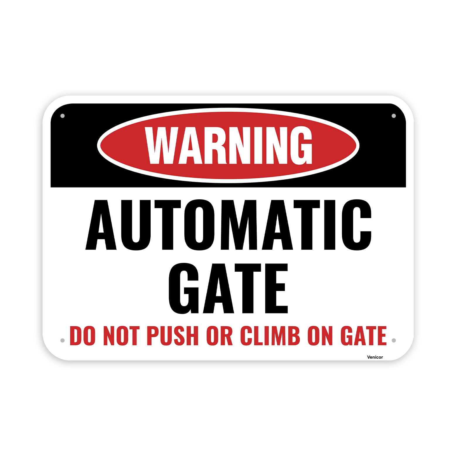 1PC Automatic Gate Sign, 14 x 10 Inches - Aluminum - Moving Gate Warning Sign Metal