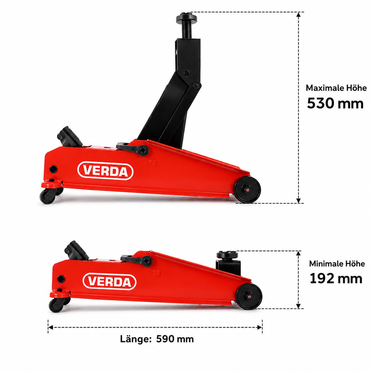 Cric idraulico 3T per SUV, 192-530 mm + 2 gommini + guanti di montaggio, cric idraulico per fuoristrada, SUV, Jeep, camper, auto, sollevatore professionale (SN3068)
