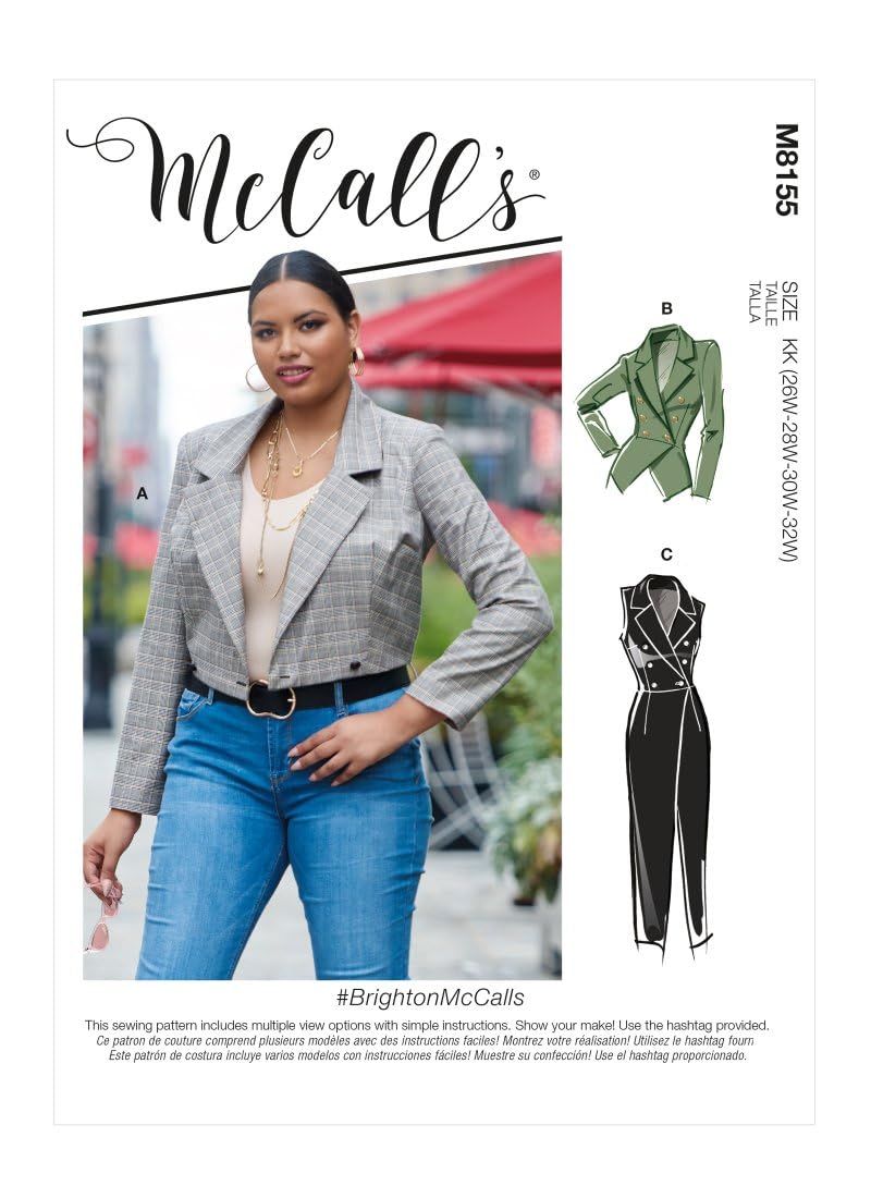 Veste pour femme Blanc McCall's M8155KK manteau léger grande taille été