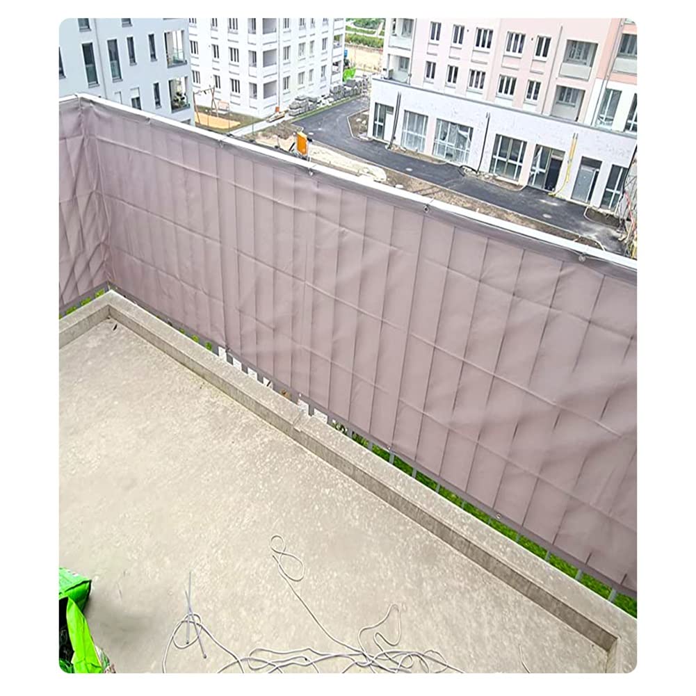 Balkon Sichtschutz Zaun Bildschirm - Windschutz Abdeckung PU Polyester-Gewebe - Wind Und Wasser Resistent - Für Deck, Terrasse, Hinterhof, Outdoor-Pool, Veranda, Geländer (Farbe : Light Brown, Größe